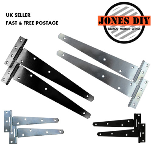 Tee hinges black galvanised - black,
