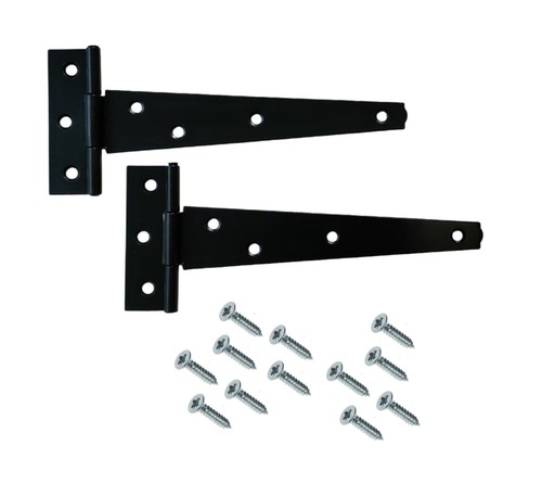 Black steel tee hinges 200mm - steel,