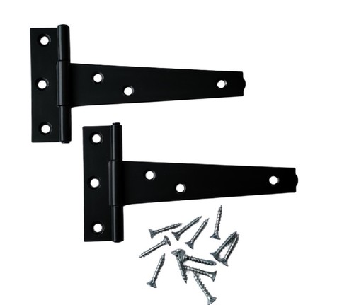 Black steel tee hinges - tee, 100mm