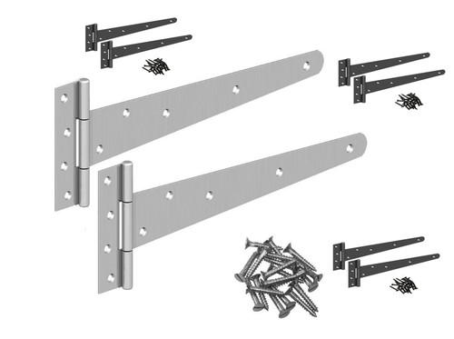 Tee hinges black galvanised - hinges, &