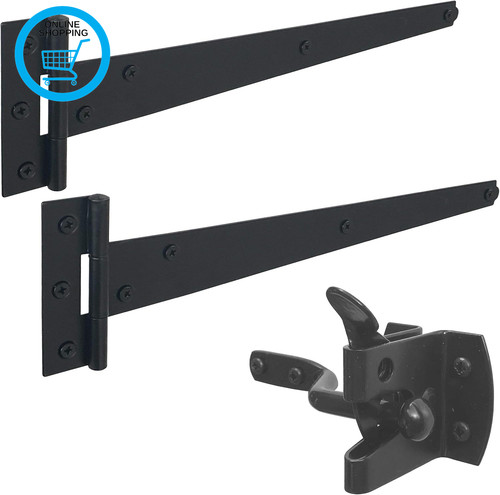 Black garden gate fitting - black,